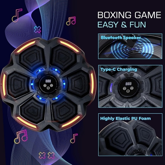 Smart Music Boxing Machine w/ Gloves โ Interactive LED Trainer - Picture 7 of 11